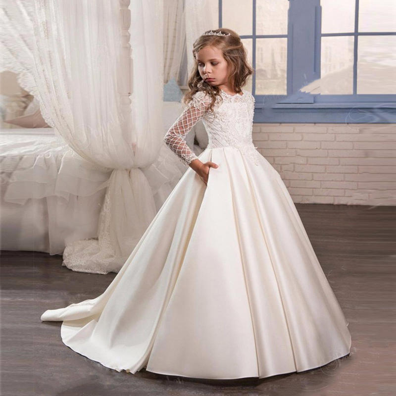 Little Girl Long Sleeve Dresses Champagne - [[{"value":"{{ Babyvera Babyvera  }}"}]]