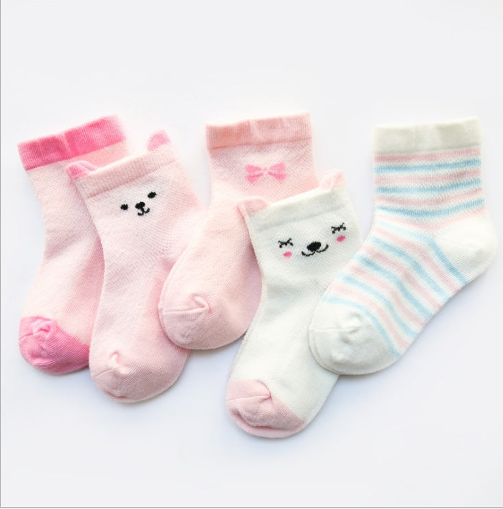 Children's Socks Pack of 5 Colors Breathable Summer Cotton Socks for Boys and Girls - [[{"value":"{{ Babyvera Babyvera  }}"}]]