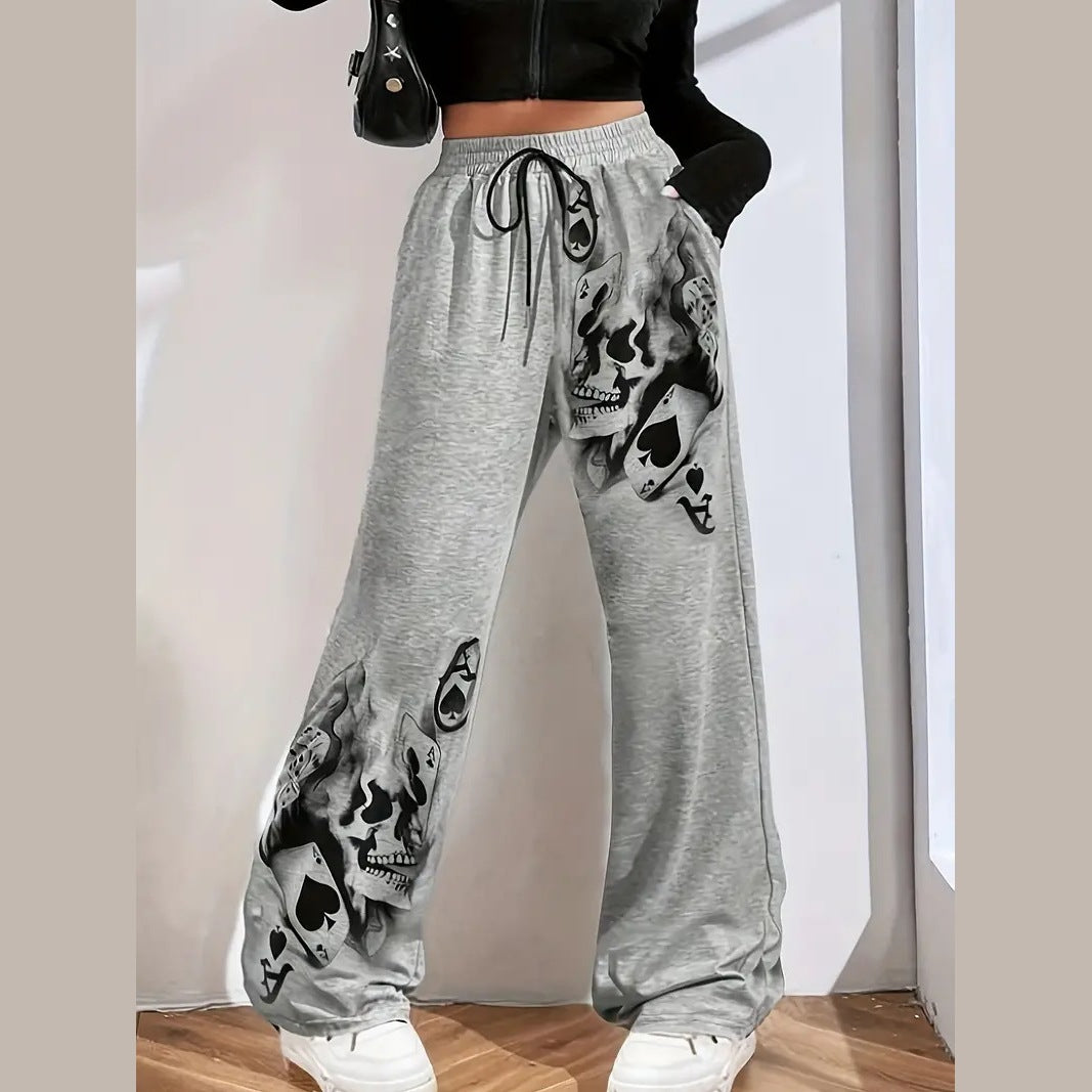 Womens Casual Wide-leg Pants With A Charcoal-colored Tire-track Pattern - [[{"value":"{{ Babyvera Babyvera  }}"}]]