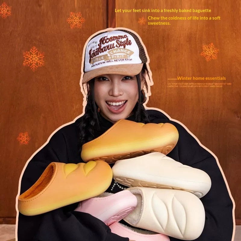 Women's Indoor Slippers With Bread-shaped Plush Lining And Soft Soles - [[{"value":"{{ Babyvera Babyvera  }}"}]]