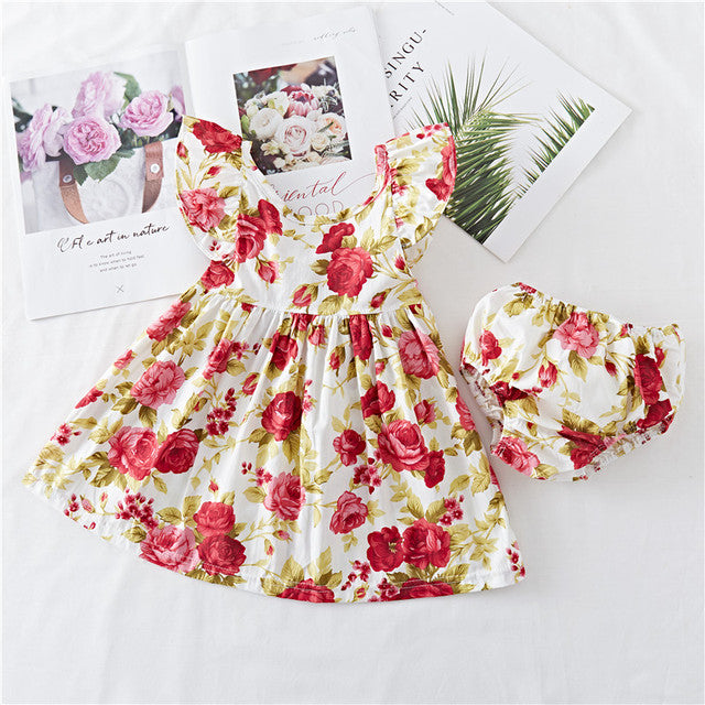 Cotton Baby Ruffled Floral Print Dress - [[{"value":"{{ Babyvera Babyvera  }}"}]]