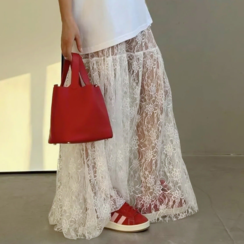 Jacquard Sheer High-Waist Lace Sexy Skirt - [[{"value":"{{ Babyvera Babyvera  }}"}]]