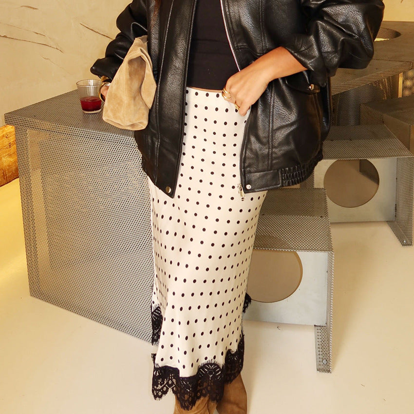 Women's New Arrival Lace-Patchwork Polka-Dot Skirt - [[{"value":"{{ Babyvera Babyvera  }}"}]]