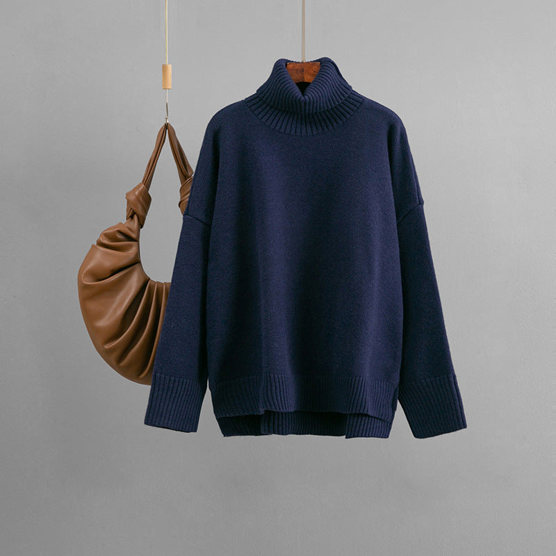 Arrival Casual Loose All-Match Solid-Color Turtleneck Sweater - [[{"value":"{{ Babyvera Babyvera  }}"}]]