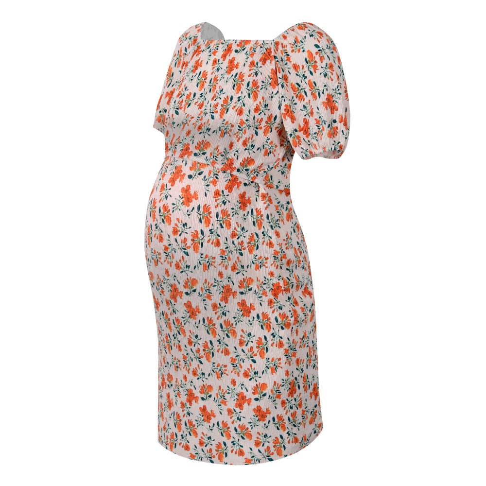 Pleated Nursing Dress Short Sleeve Trendy Nursing Dress - [[{"value":"{{ Babyvera Babyvera  }}"}]]