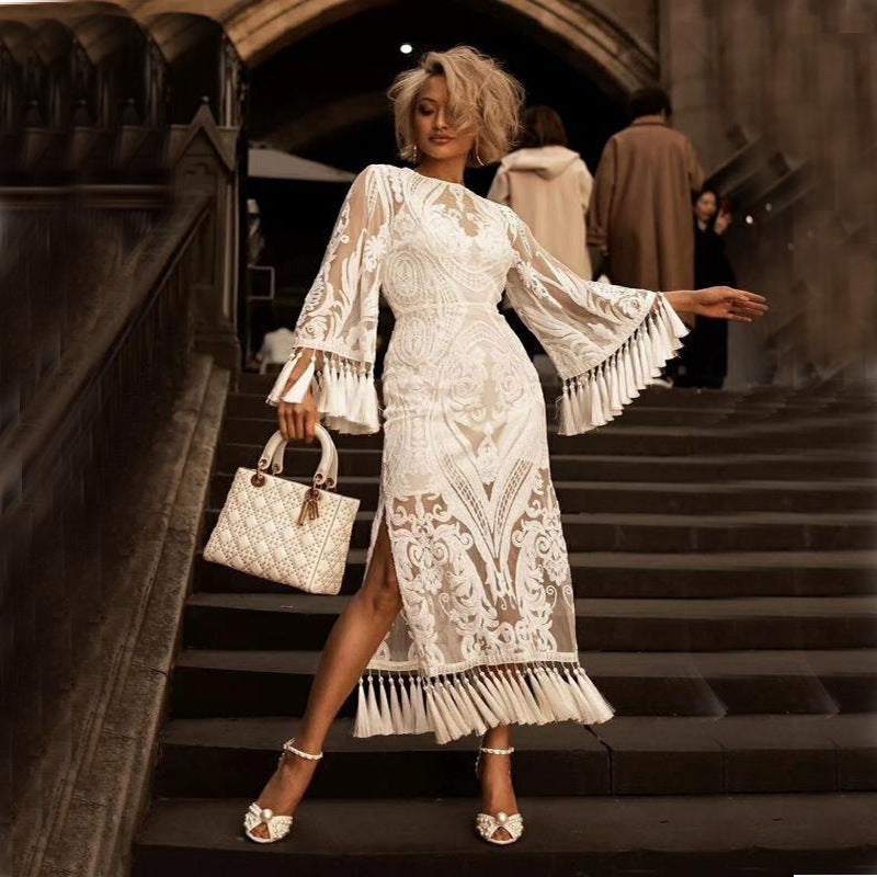 Lace embroidered tassel dresses - [[{"value":"{{ Babyvera Babyvera  }}"}]]