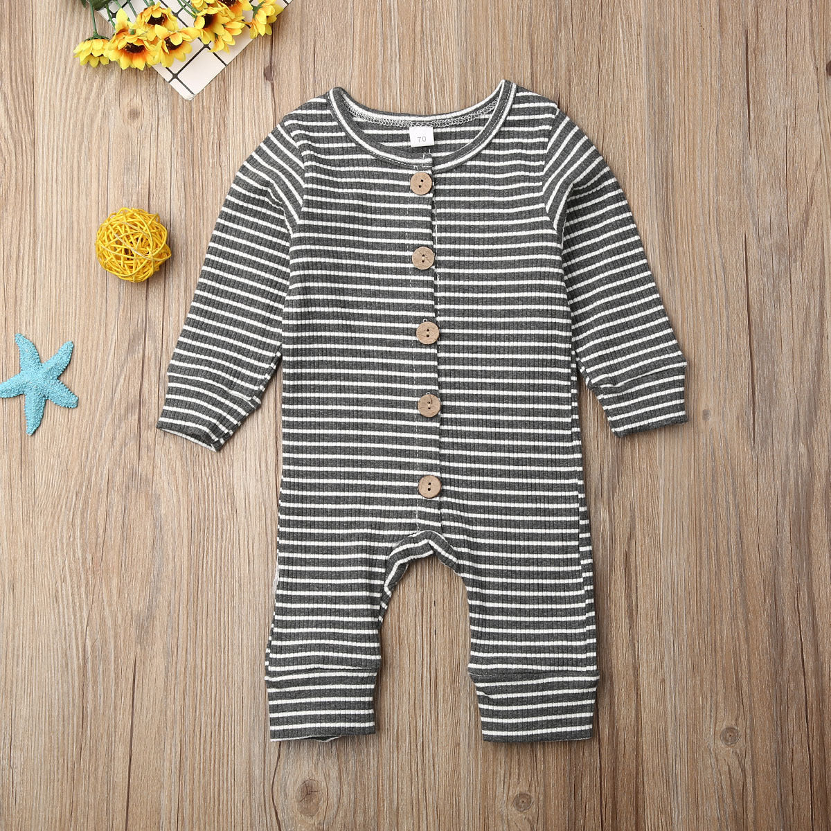 Newborn striped jumpsuit knitted warm clothing - [[{"value":"{{ Babyvera Babyvera  }}"}]]