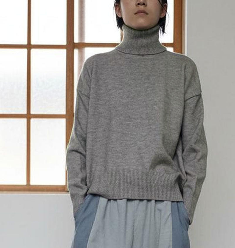 Elegant Commuter Knitted Long-Sleeve T-Shirt With A High Neck Pullover Sweater - [[{"value":"{{ Babyvera Babyvera  }}"}]]