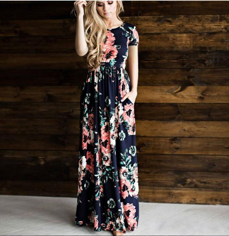 Women's Flower Printing Maxi Dress - [[{"value":"{{ Babyvera Babyvera  }}"}]]