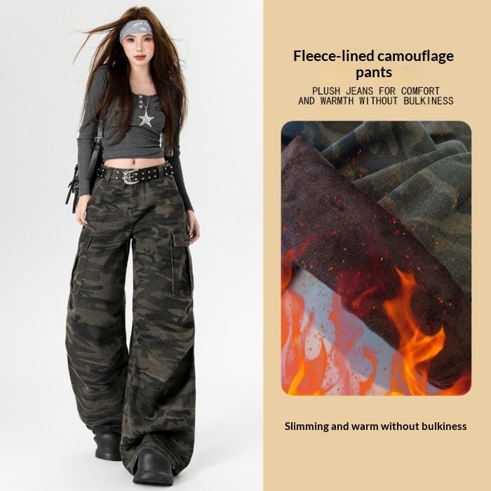 Fleece-lined Extra-thick Loose-fit Casual Long Denim Jeans - [[{"value":"{{ Babyvera Babyvera  }}"}]]