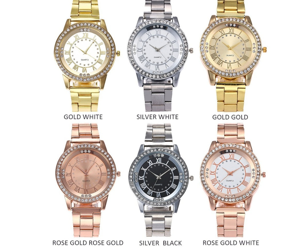 Vansvar Brand Rose Gold Watch Luxury Women Dress Rhinestone Quartz Watch Casual Women Stainless Steel Wristwatches Female Clock - [[{"value":"{{ Babyvera Babyvera  }}"}]]