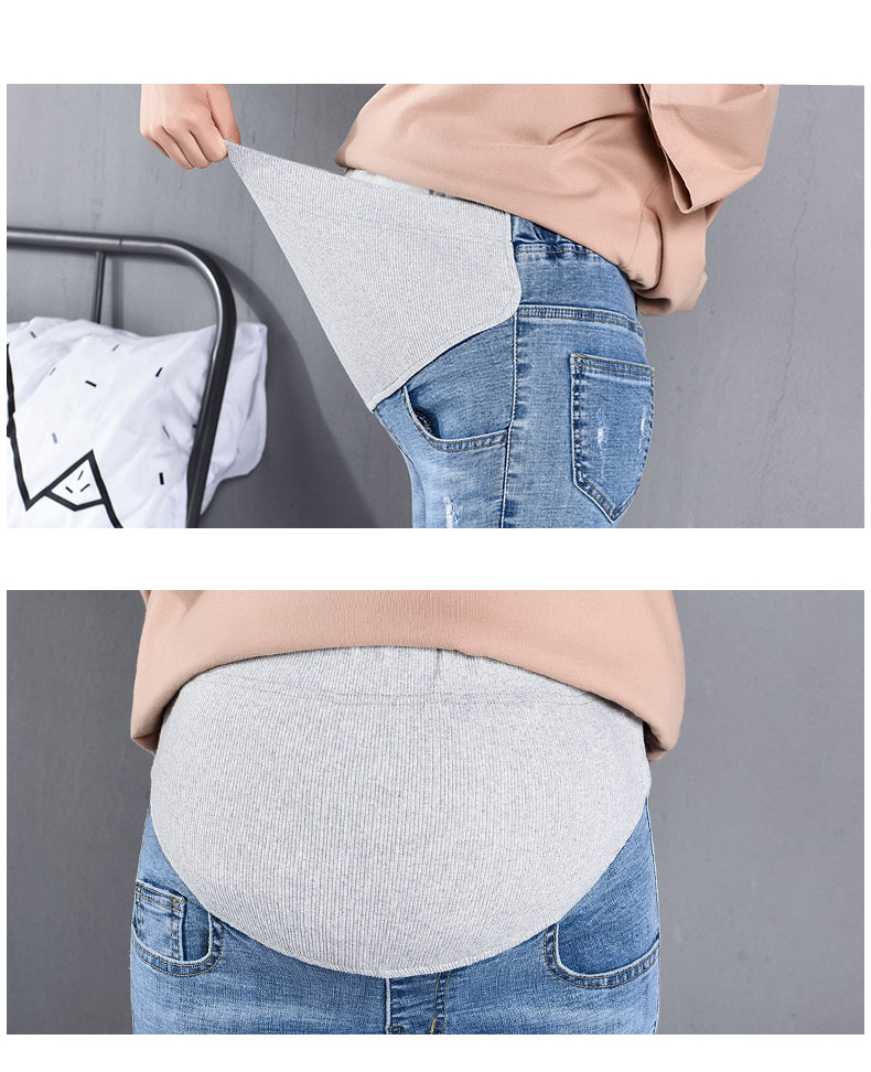 Maternity Jeans Nine-point Pencil Elastic Outer Wear - [[{"value":"{{ Babyvera Babyvera  }}"}]]