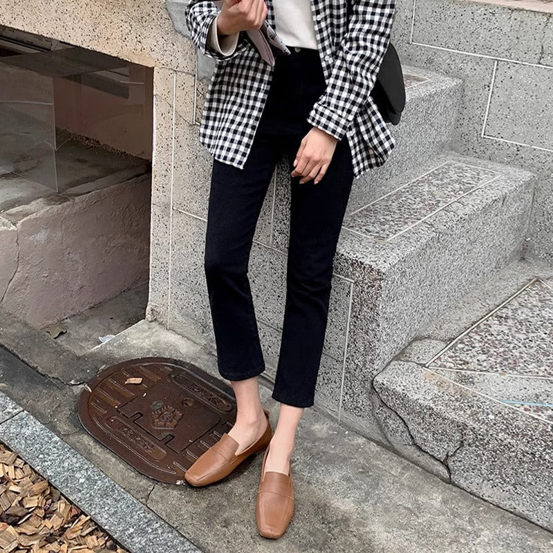 Black Plus Velvet Smoke Pipe Jeans Leggings - [[{"value":"{{ Babyvera Babyvera  }}"}]]