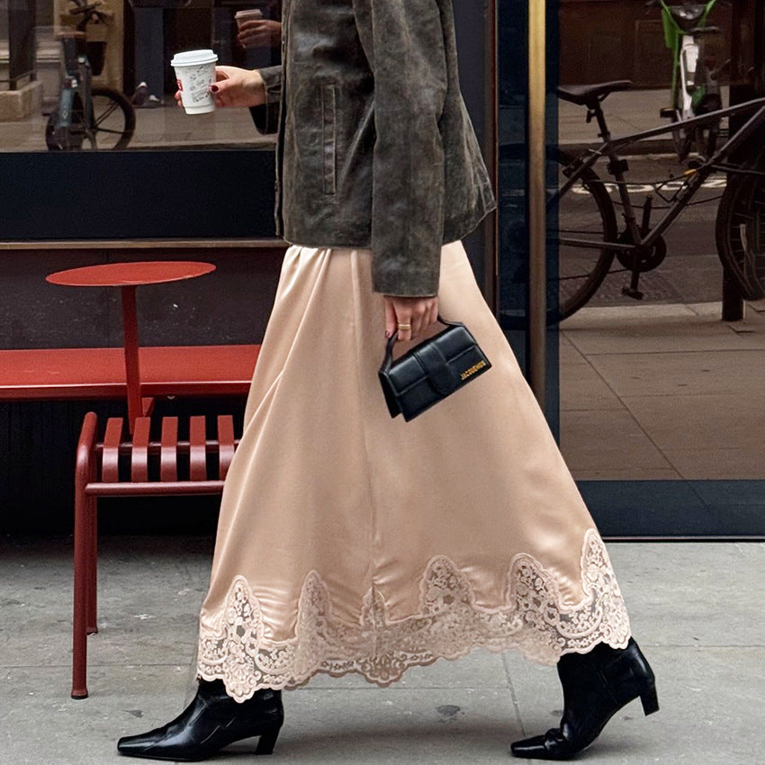 Women's Elegant And Sophisticated A-line Lace-trimmed Skirt That Goes With Everything - [[{"value":"{{ Babyvera Babyvera  }}"}]]