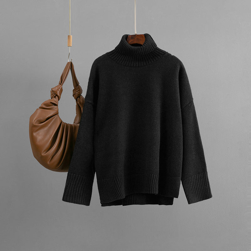 Arrival Casual Loose All-Match Solid-Color Turtleneck Sweater - [[{"value":"{{ Babyvera Babyvera  }}"}]]