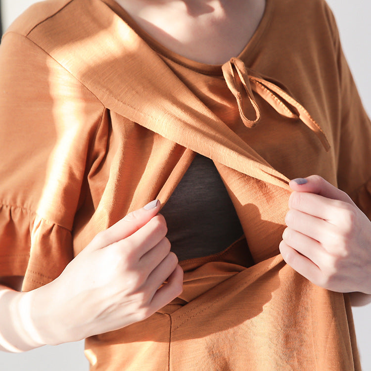 Mid-length Maternity Dress Parent-child Nursing Clothes Slimming - [[{"value":"{{ Babyvera Babyvera  }}"}]]