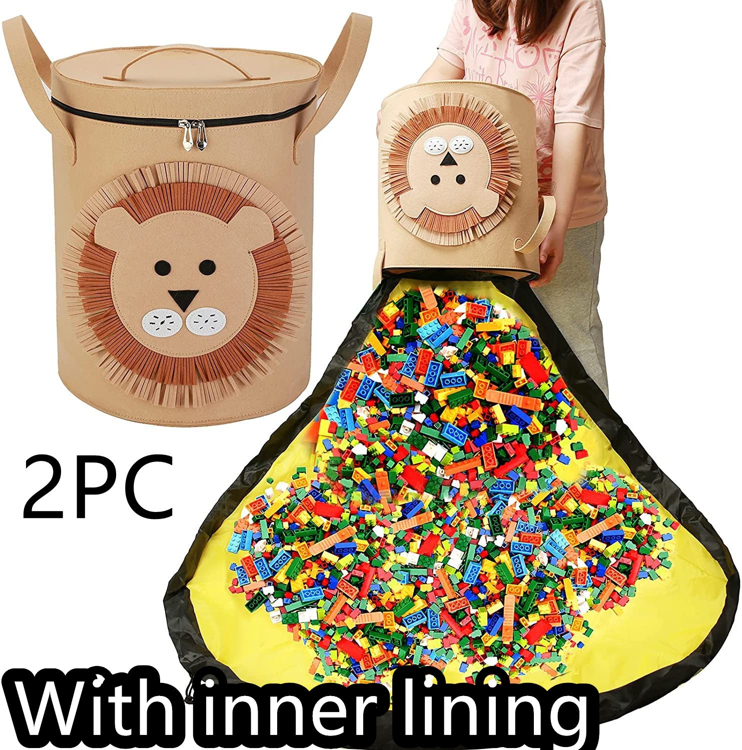 Felt Storage Bag Toy Play Mat 2 In 1 Pull Rope - [[{"value":"{{ Babyvera Babyvera  }}"}]]