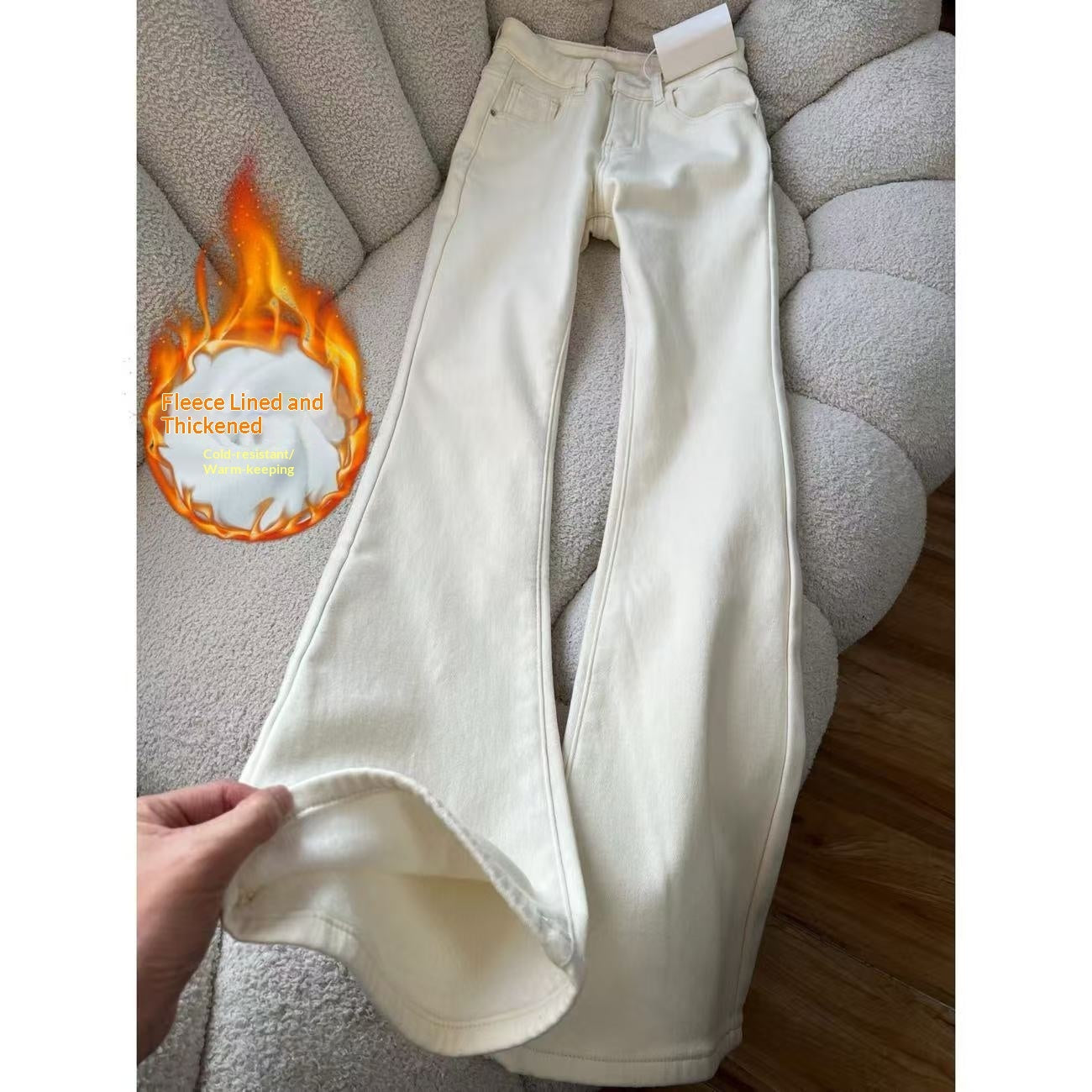 American-style Vintage Khaki Flared High-waist Brown Maillard Loose Floor-length Pants - [[{"value":"{{ Babyvera Babyvera  }}"}]]