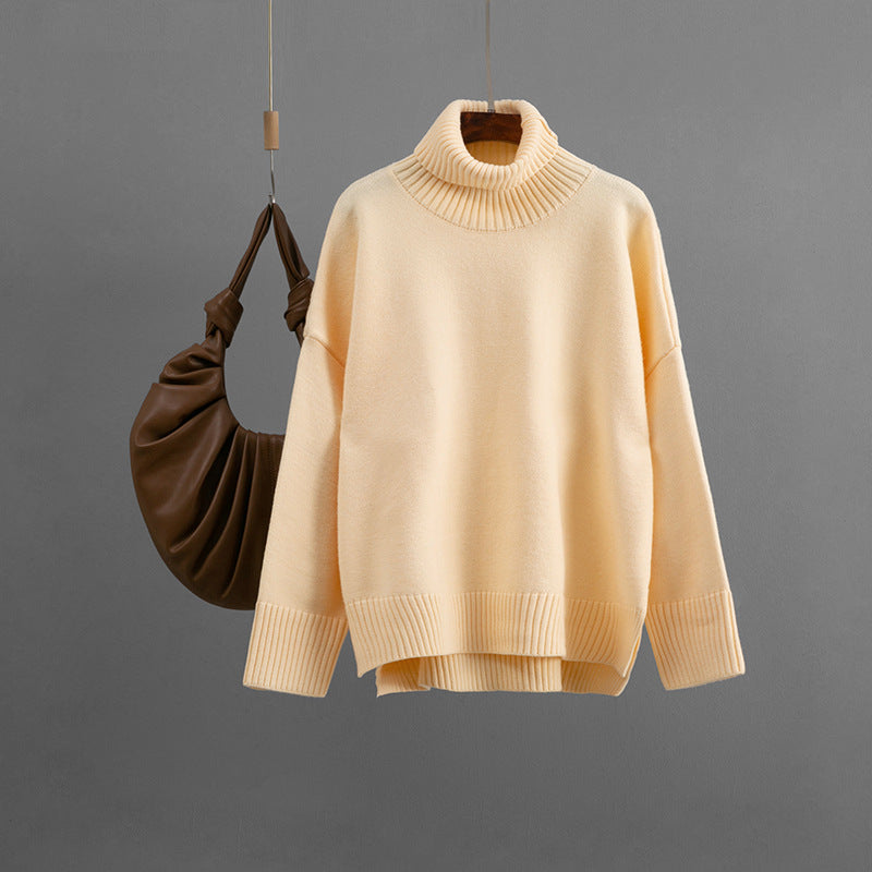 Arrival Casual Loose All-Match Solid-Color Turtleneck Sweater - [[{"value":"{{ Babyvera Babyvera  }}"}]]