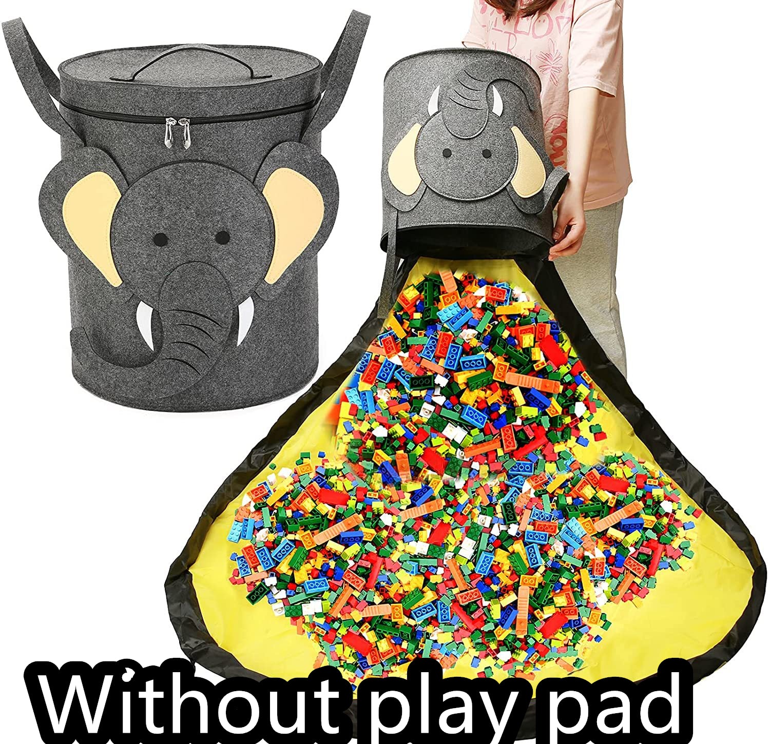 Felt Storage Bag Toy Play Mat 2 In 1 Pull Rope - [[{"value":"{{ Babyvera Babyvera  }}"}]]