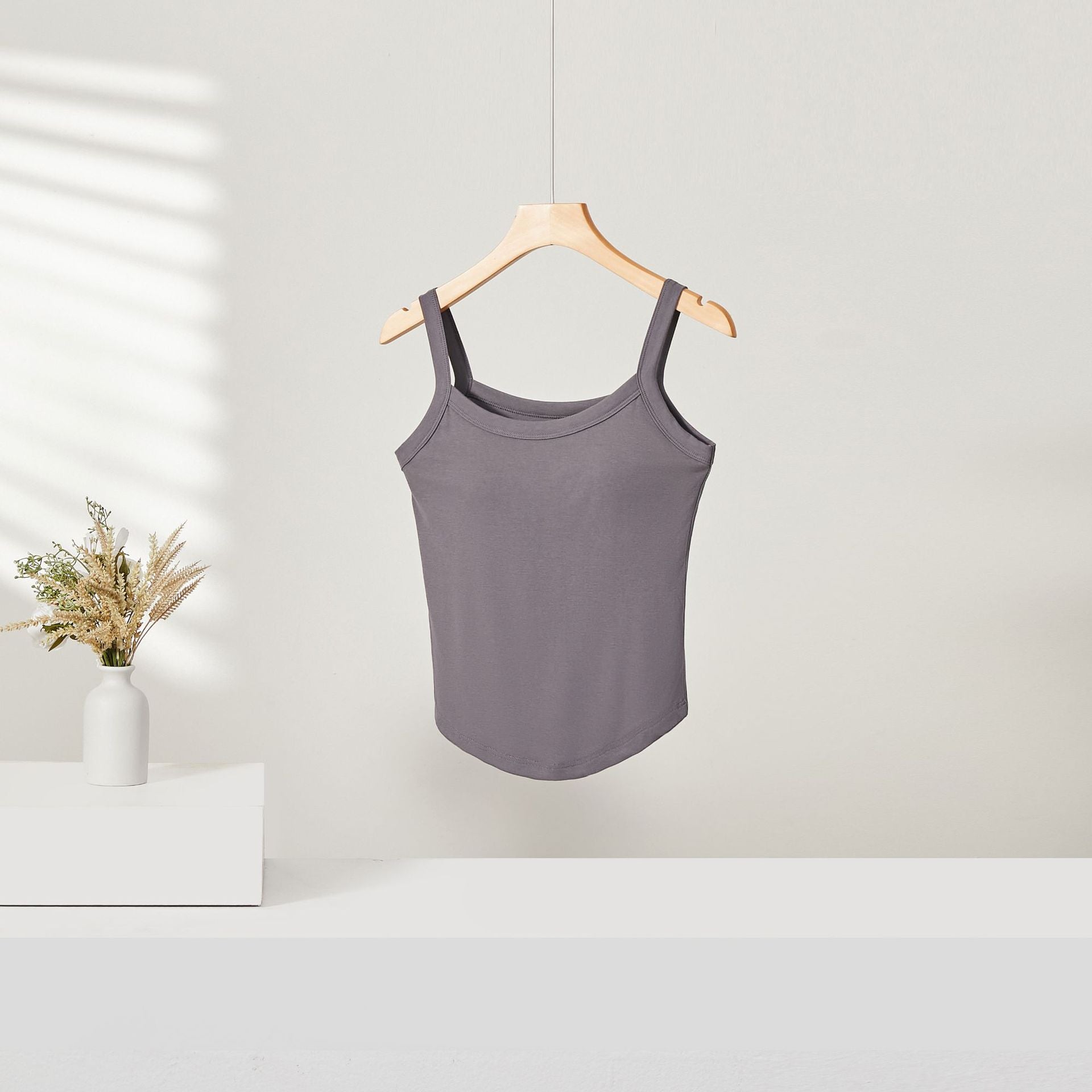 Short Camisole Belly Button Hiding Chest Pad Integrated Slim-fit Anti-exposure - [[{"value":"{{ Babyvera Babyvera  }}"}]]