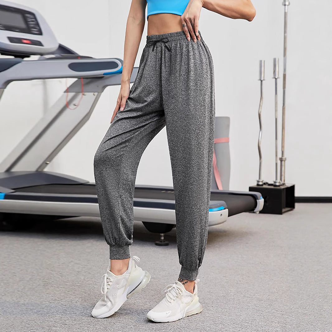 High-waisted Versatile Loose Casual Pants With Cuffed Ankles For Slimming Fitness Sports Trousers - [[{"value":"{{ Babyvera Babyvera  }}"}]]