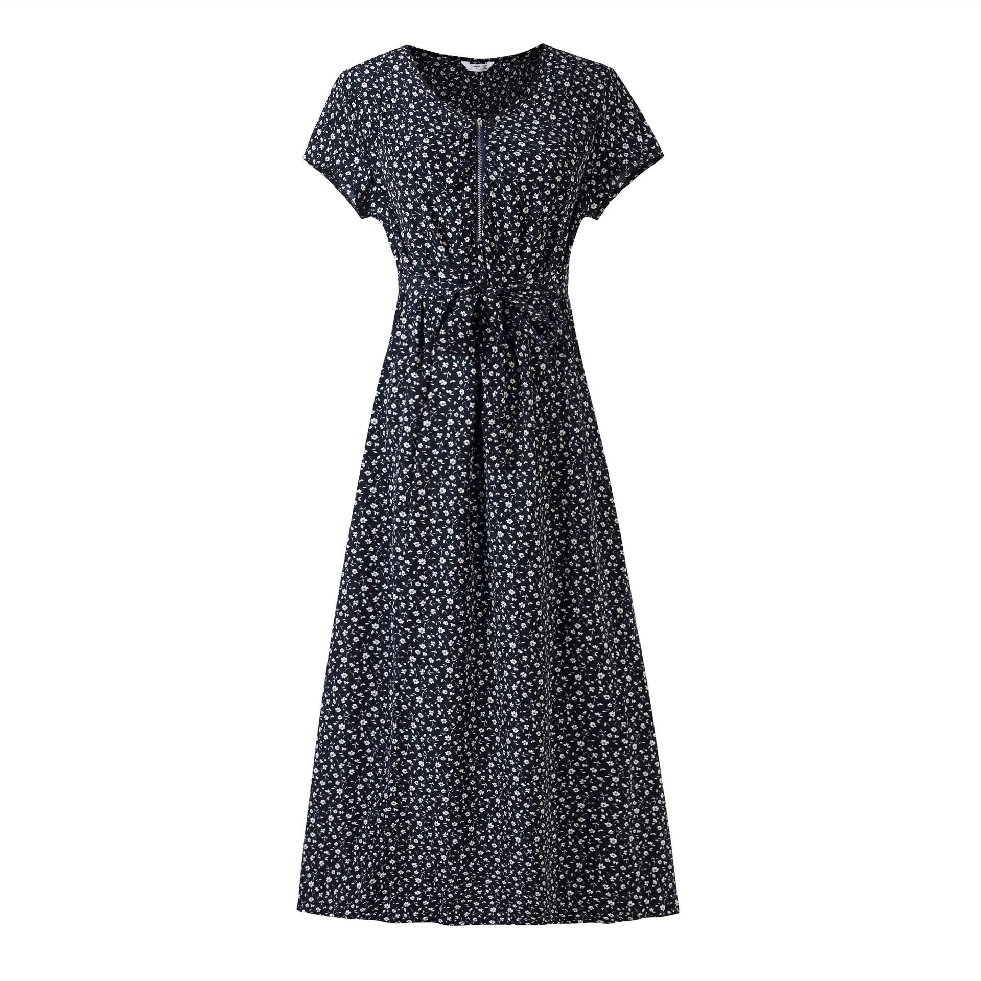 Versatile Printed Patchwork Slit Nursing Short Sleeve Dress - [[{"value":"{{ Babyvera Babyvera  }}"}]]