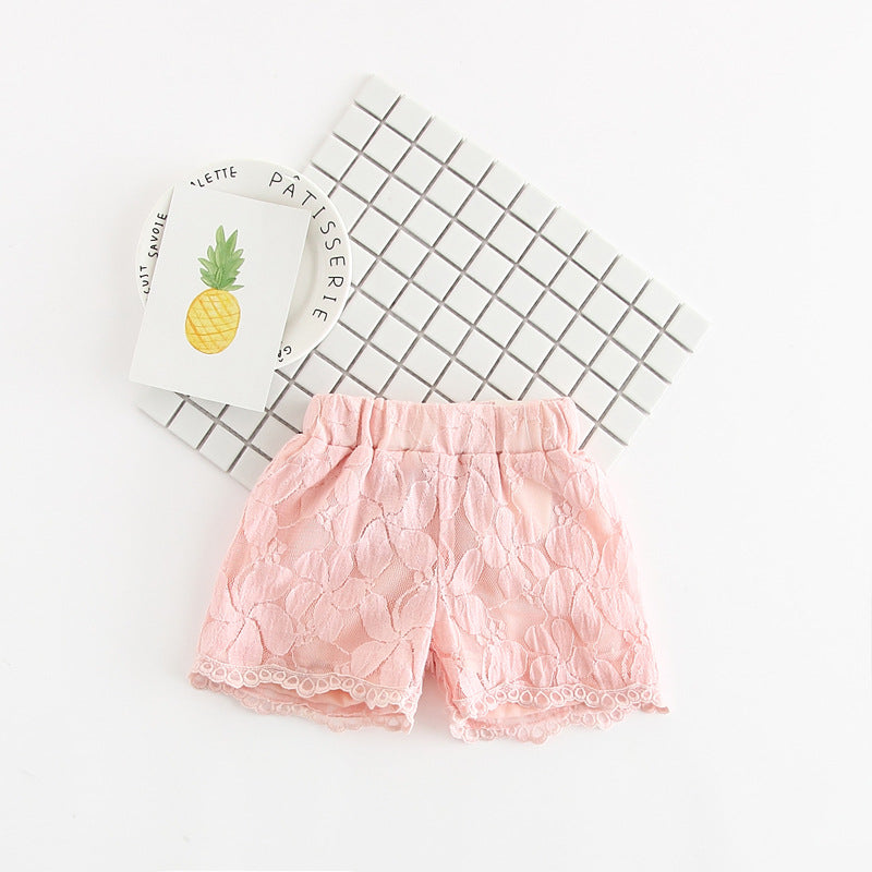 Lace shorts, girls' clothing, flower hot pants - [[{"value":"{{ Babyvera Babyvera  }}"}]]
