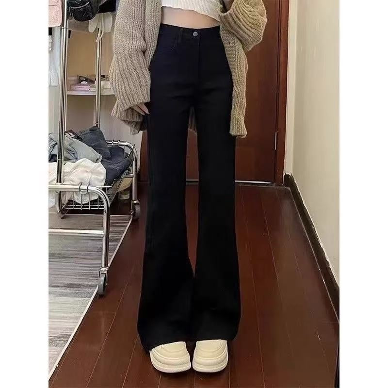 American-style Vintage Khaki Flared High-waist Brown Maillard Loose Floor-length Pants - [[{"value":"{{ Babyvera Babyvera  }}"}]]