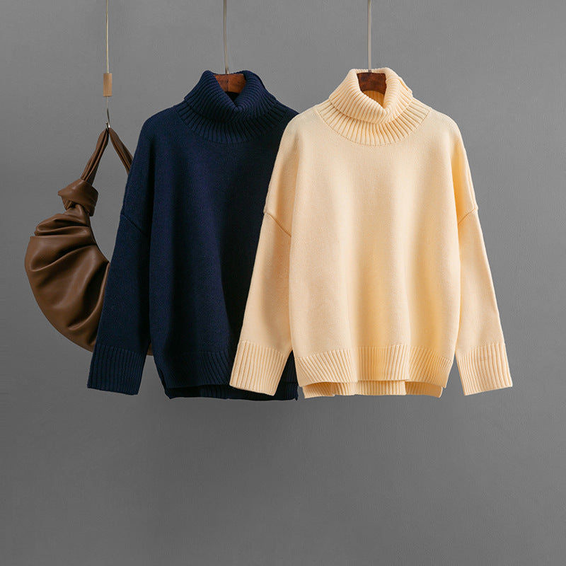 Arrival Casual Loose All-Match Solid-Color Turtleneck Sweater - [[{"value":"{{ Babyvera Babyvera  }}"}]]