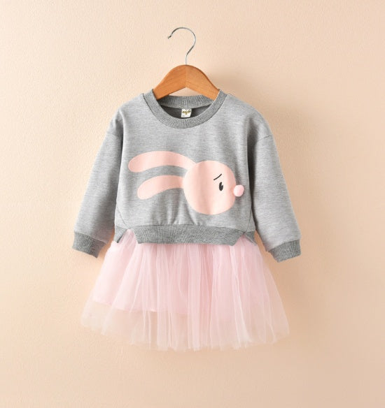 New spring infant skirt 1 long sleeved dress 2 female baby cartoon 3 4 princess dress lace dress tide - [[{"value":"{{ Babyvera Babyvera  }}"}]]