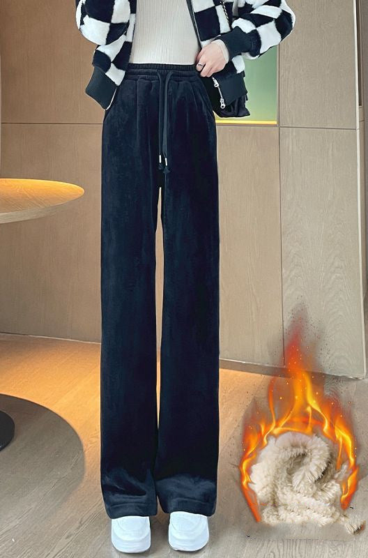 Maternity Pants Winter Wear Straight Narrow Cashmere Wide-leg Pants High Waist Velvet Thickening Warm Corduroy Pants - [[{"value":"{{ Babyvera Babyvera  }}"}]]