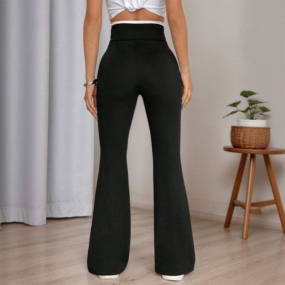 Cross-color High-waisted Women's Slimming Stretch Flare Pants - [[{"value":"{{ Babyvera Babyvera  }}"}]]