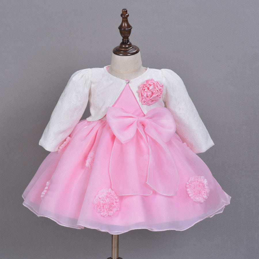 The Spring And Summer Of Years Old Female Infant Baby Child Princess Dress Girls DressPink Flower Girl Dress Skirt - [[{"value":"{{ Babyvera Babyvera  }}"}]]
