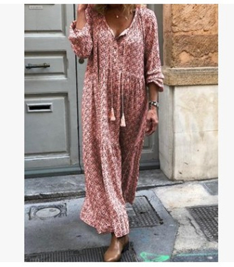 V-neck print maxi dress - [[{"value":"{{ Babyvera Babyvera  }}"}]]