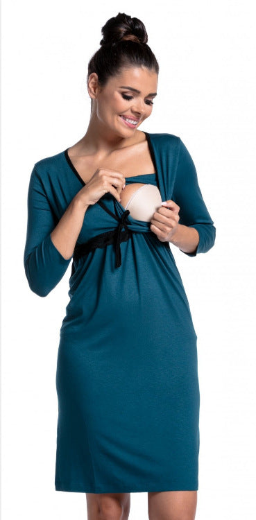 Trendy Baoma Lace Invisible Nursing High Waist Maternity Dress - [[{"value":"{{ Babyvera Babyvera  }}"}]]