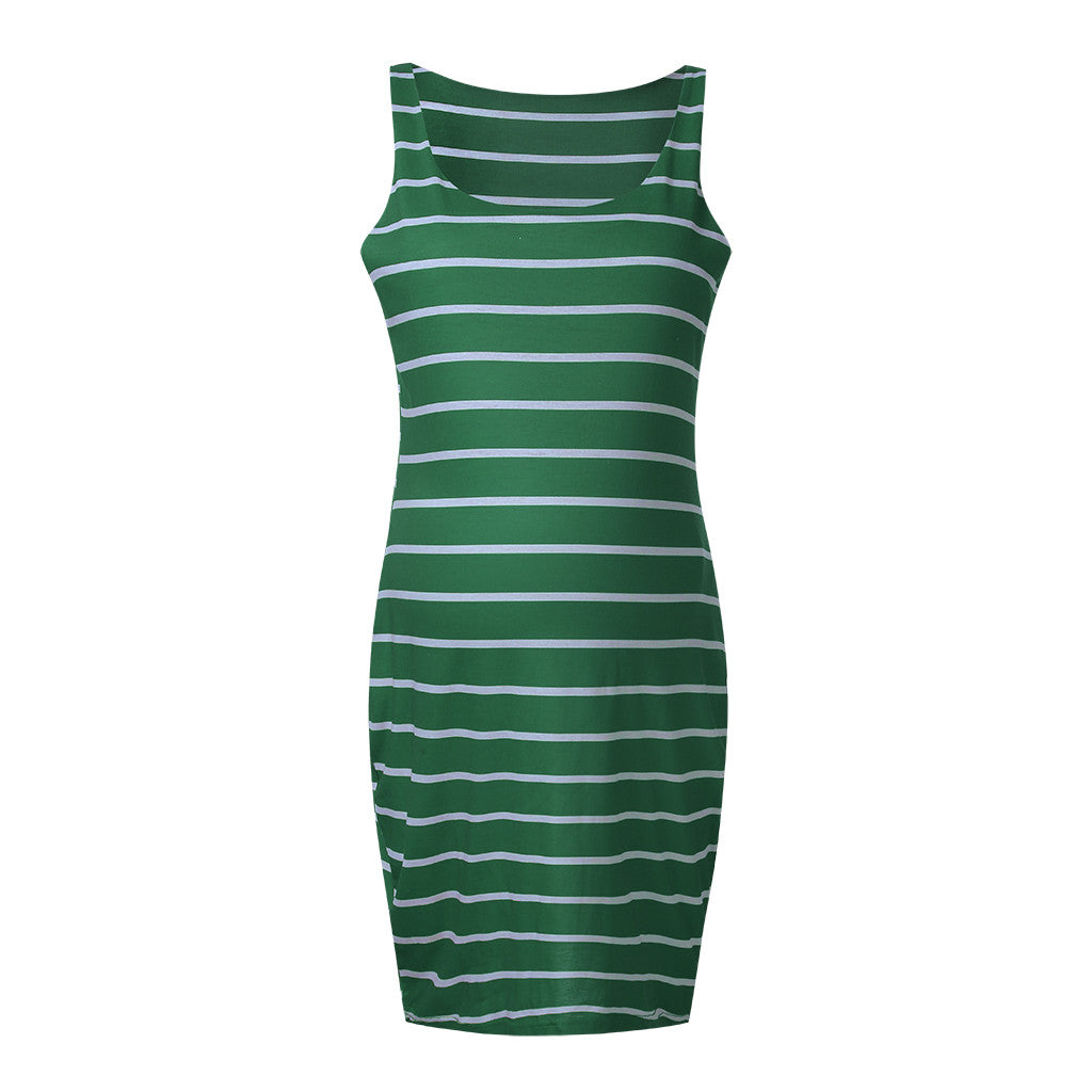 Striped Maternity Vest Dress - [[{"value":"{{ Babyvera Babyvera  }}"}]]
