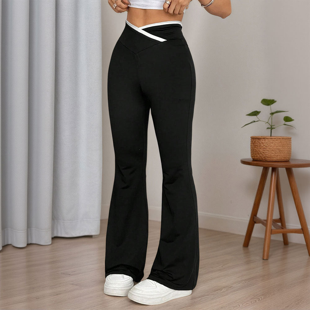 Cross-color High-waisted Women's Slimming Stretch Flare Pants - [[{"value":"{{ Babyvera Babyvera  }}"}]]