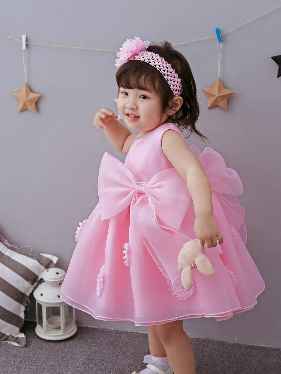 The Spring And Summer Of Years Old Female Infant Baby Child Princess Dress Girls DressPink Flower Girl Dress Skirt - [[{"value":"{{ Babyvera Babyvera  }}"}]]