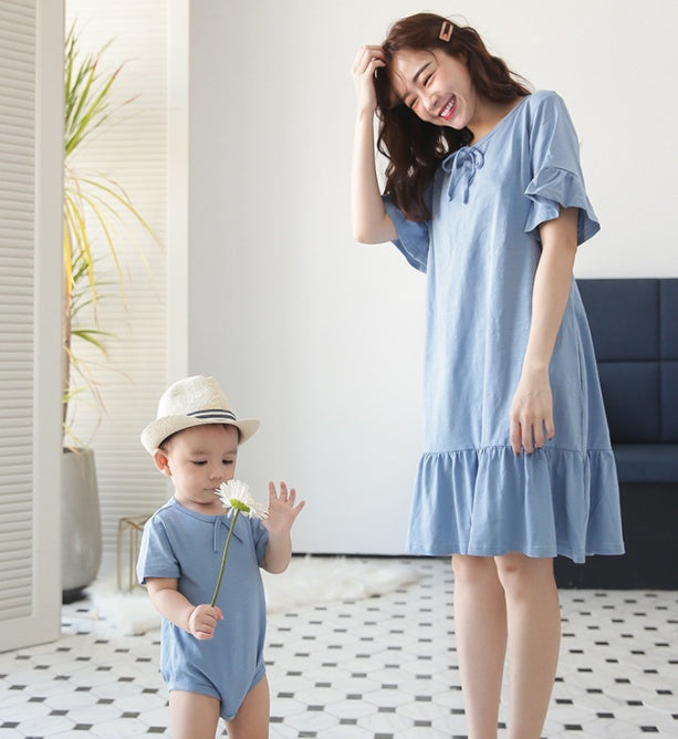 Mid-length Maternity Dress Parent-child Nursing Clothes Slimming - [[{"value":"{{ Babyvera Babyvera  }}"}]]