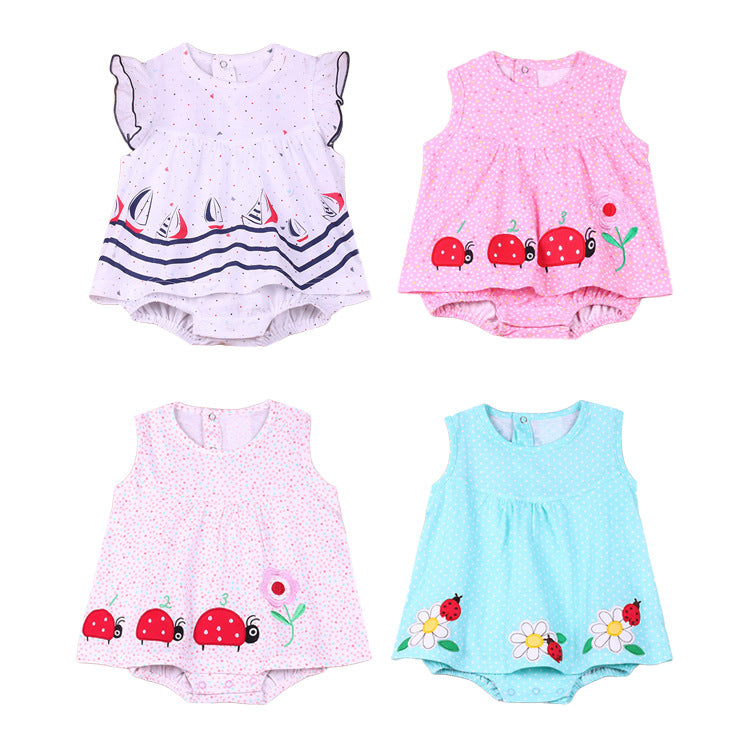 Karatva Girls Dress Summer Summer Summer Baby Princess Dress Skirt Skirt Conjoined 0-1 Years Old Female Baby Summer - [[{"value":"{{ Babyvera Babyvera  }}"}]]