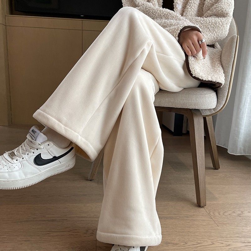 Maternity Pants Winter Wear Straight Narrow Cashmere Wide-leg Pants High Waist Velvet Thickening Warm Corduroy Pants - [[{"value":"{{ Babyvera Babyvera  }}"}]]
