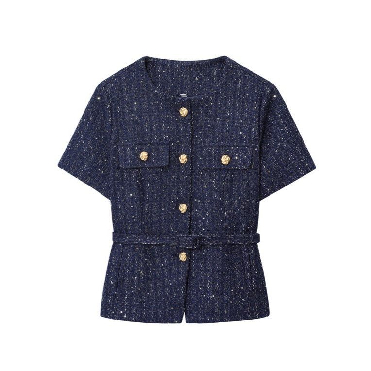 Women's Vest With Belt Texture - [[{"value":"{{ Babyvera Babyvera  }}"}]]