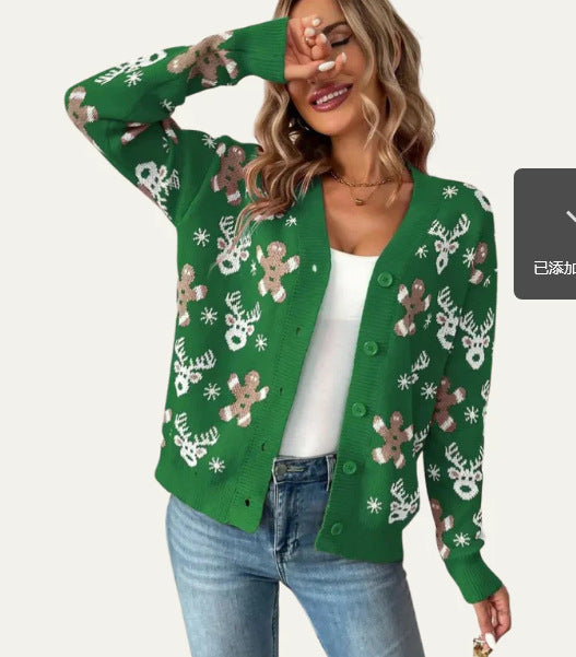 Womens Printed Drop-Shoulder Cardigan Sweater - [[{"value":"{{ Babyvera Babyvera  }}"}]]