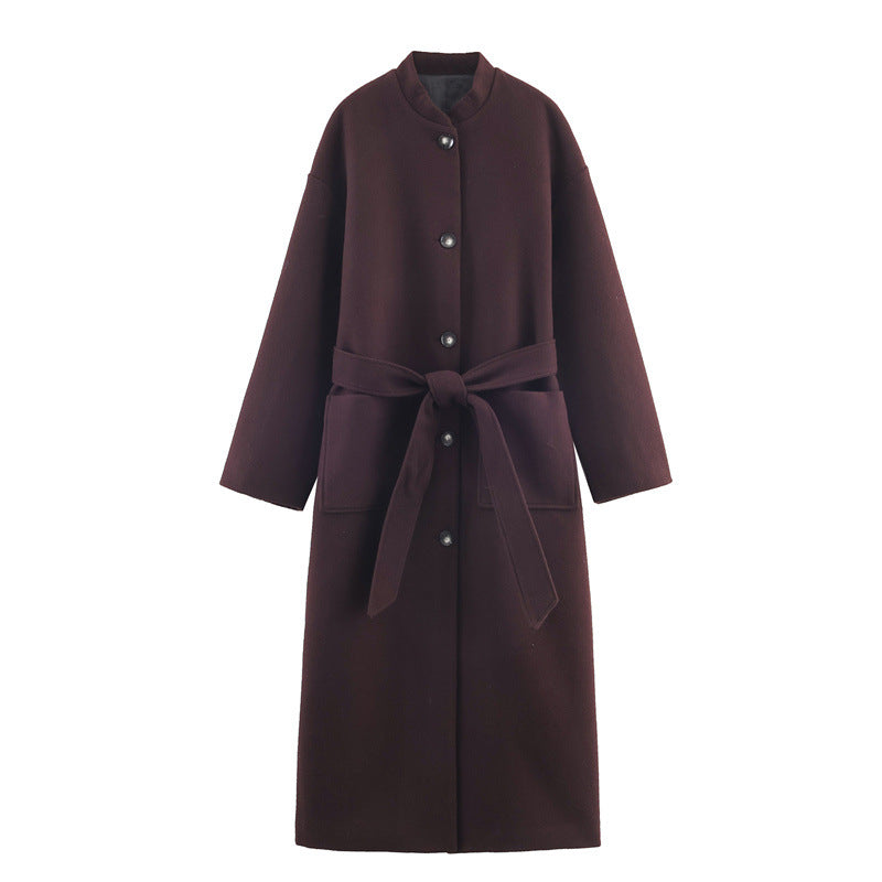 Long Belted Elegant Coat For Women - [[{"value":"{{ Babyvera Babyvera  }}"}]]