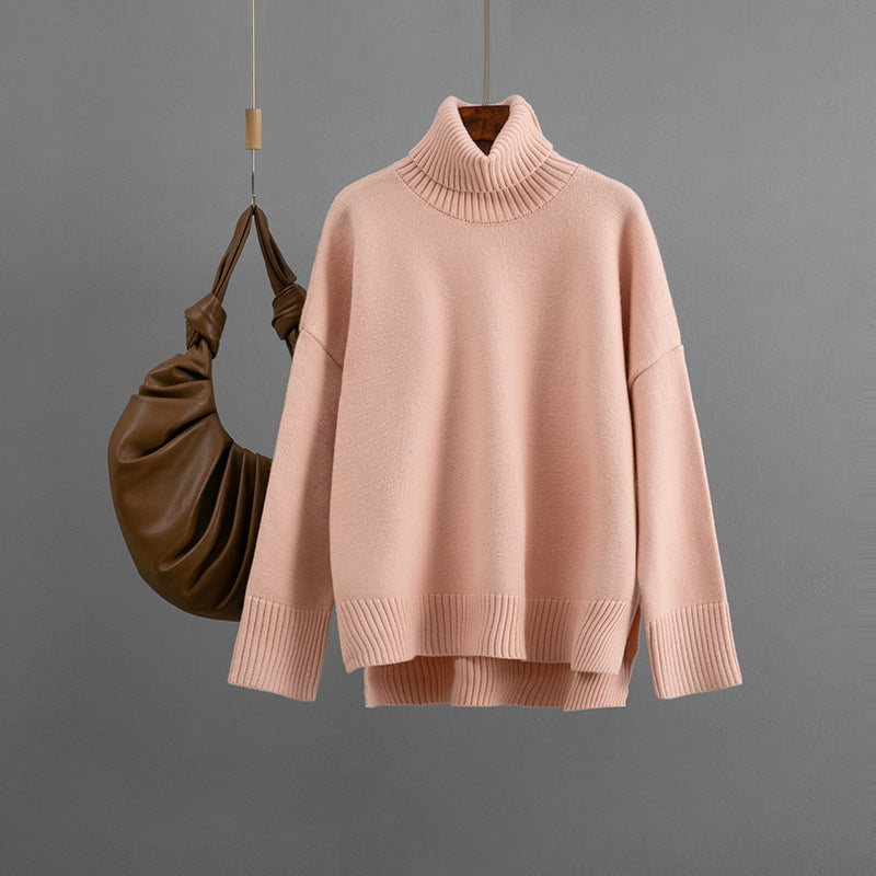 Arrival Casual Loose All-Match Solid-Color Turtleneck Sweater - [[{"value":"{{ Babyvera Babyvera  }}"}]]