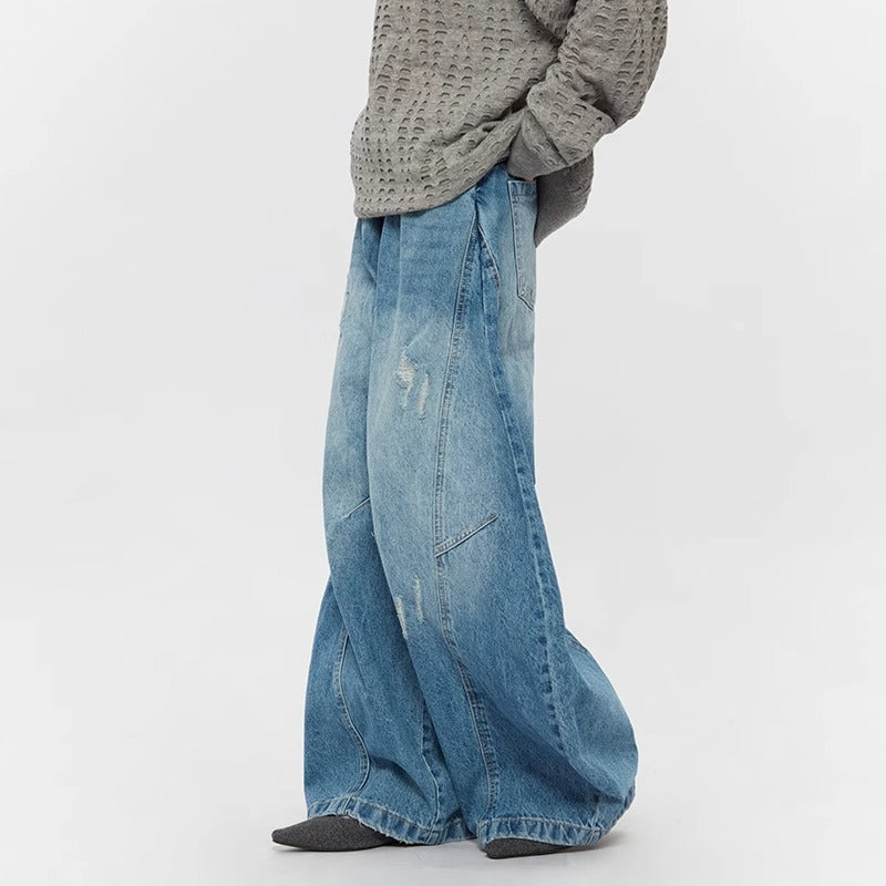 Ripped Denim Jeans Loose Straight-leg Design Couples Wide-leg Style American High-street Pants With A Cool Edgy Vibe - [[{"value":"{{ Babyvera Babyvera  }}"}]]