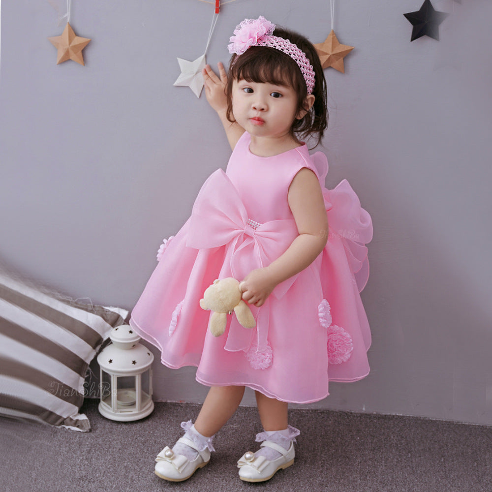 The Spring And Summer Of Years Old Female Infant Baby Child Princess Dress Girls DressPink Flower Girl Dress Skirt - [[{"value":"{{ Babyvera Babyvera  }}"}]]