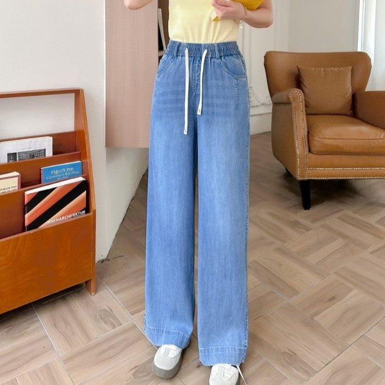 New Arrival Summer Thin Stretch Straight Elastic Denim Jeans In Lyocell Tencel - [[{"value":"{{ Babyvera Babyvera  }}"}]]