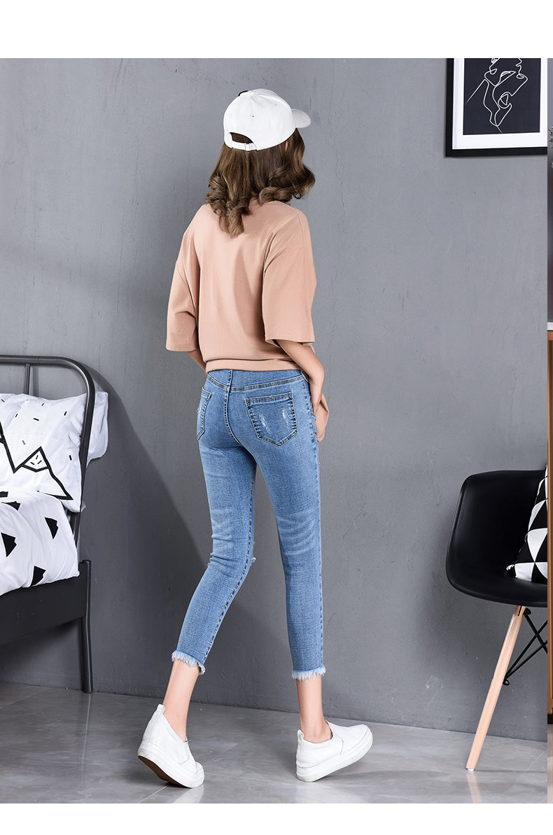 Maternity Jeans Nine-point Pencil Elastic Outer Wear - [[{"value":"{{ Babyvera Babyvera  }}"}]]